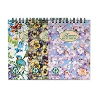 Quaderno Spiralato Nature Flowers Pigna - A5 - Quadretti 5 mm senza Margini - 02221725M (Assortiti Conf. 6)