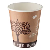 Bicchiere in Carta Leone - 240 ml - H0731 (Marrone e Bianco Conf. 1000)