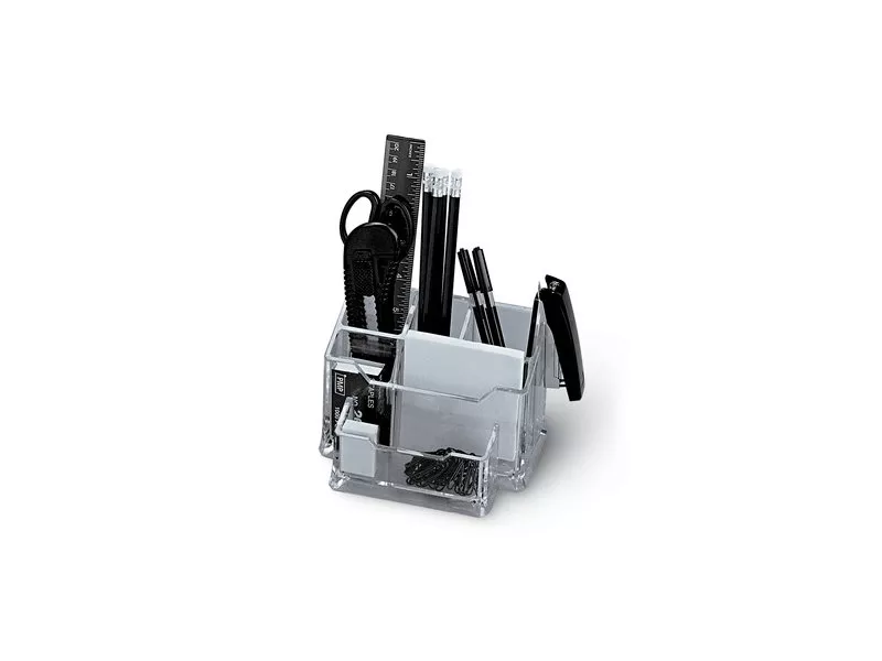 Set Portaoggetti da Tavolo Plexi con Accessori Niji - 5474 (Trasparente)