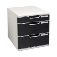 Cassettiera Modulo A4 Multiform - 2+1 Cassetti - 28,8x35x32 cm - 325014D (Grigio e Nero)