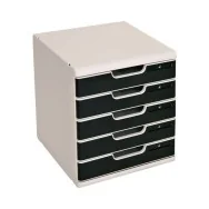 Cassettiera Modulo A4 Multiform - 5 Cassetti - 28,8x35x32 cm - 301014D (Grigio e Nero)