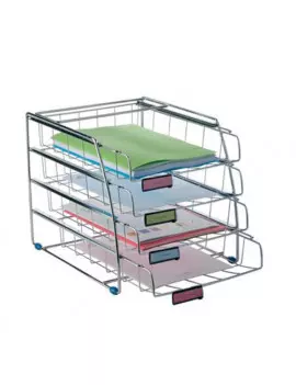 Sistema Portacorrispondenza in Metallo Cromato Alba - Frontale - 38x31,5x31,5 cm - COR4F (Cromato)