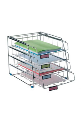 Sistema Portacorrispondenza in Metallo Cromato Alba - Frontale - 38x31,5x31,5 cm - COR4F (Cromato)