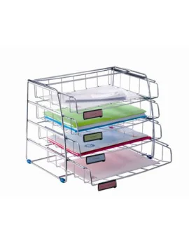 Sistema Portacorrispondenza in Metallo Cromato Alba - Laterale 30,5x39x31 cm - COR4I (Cromato)