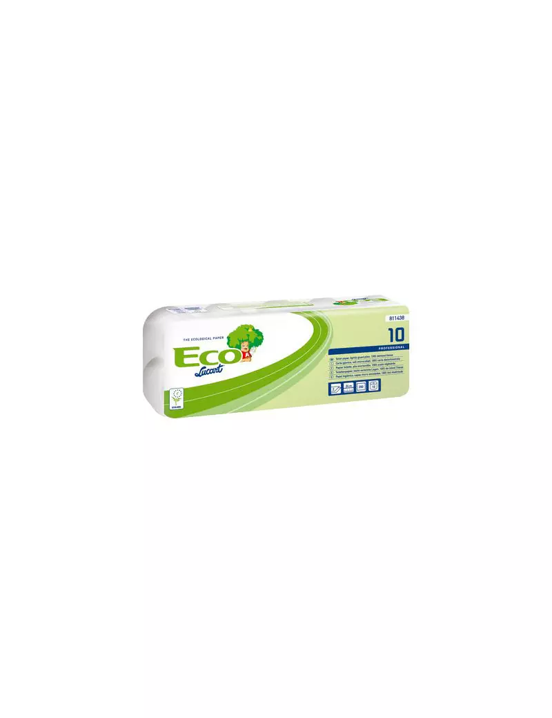 Carta Igienica Eco 10 Lucart - Rotolo - 2 Veli - 200 Strappi - 811438 (Conf. 10) Carta Igienica Eco 10 Lucart - Rotolo - 2 Veli - 200 Strappi - 811438 (Conf. 10)