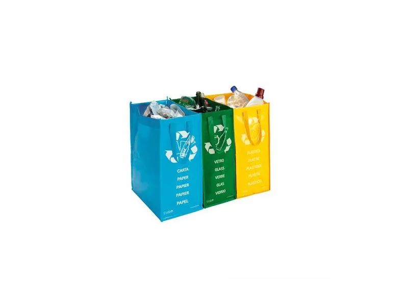 Contenitore Rifiuti Raccolta Differenziata Perfetto - 22+26+20x35x49 - 110 Litri (Conf. 3)