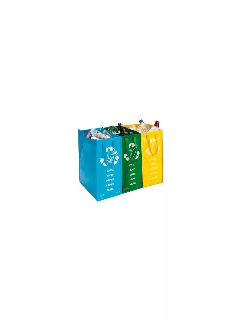 Contenitore Rifiuti Raccolta Differenziata Perfetto - 22+26+20x35x49 - 110 Litri (Conf. 3) Contenitore Rifiuti Raccolta Differenziata Perfetto - 22+26+20x35x49 - 110 Litri (Conf. 3)