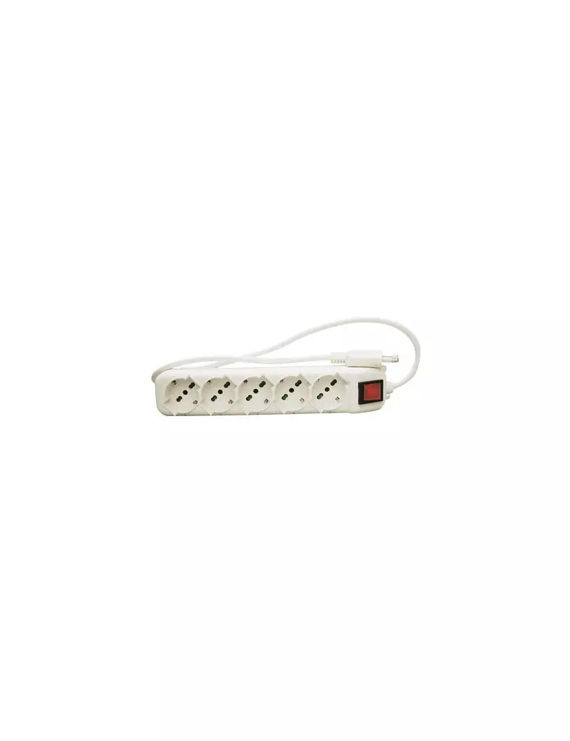 Presa Multipla MKC - Con Interruttore - 5 Bipasso 10A/16A/Schuko - 492518368 (Bianco) Presa Multipla MKC - Con Interruttore - 5 Bipasso 10A/16A/Schuko - 492518368 (Bianco)