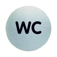 Pittogramma in Acciaio Durable - Rotondo - WC - Ø83 mm - 4907-23 (Argento)