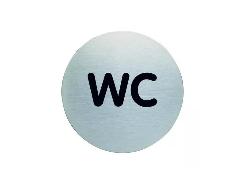 Pittogramma in Acciaio Durable - Rotondo - WC - Ø83 mm - 4907-23 (Argento)