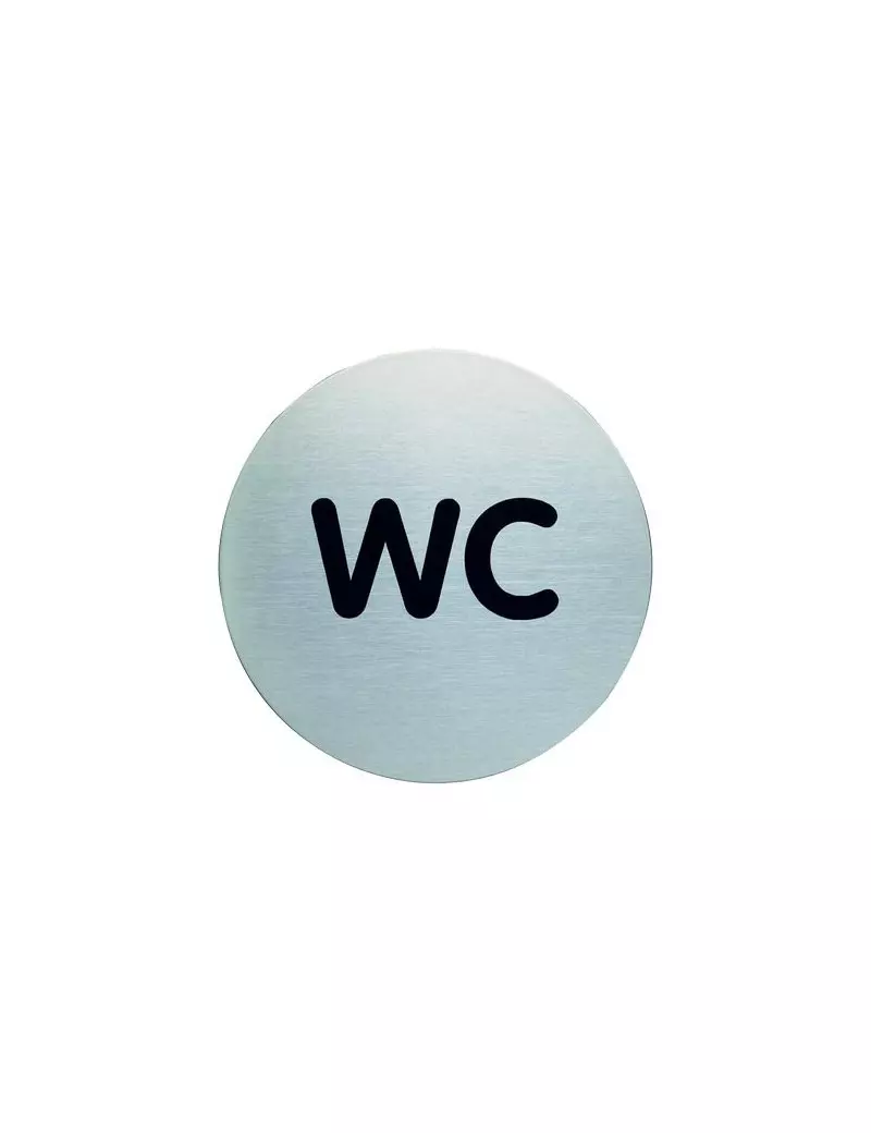 Pittogramma in Acciaio Durable - Rotondo - WC - Ø83 mm - 4907-23 (Argento) Pittogramma in Acciaio Durable - Rotondo - WC - Ø83 mm - 4907-23 (Argento)