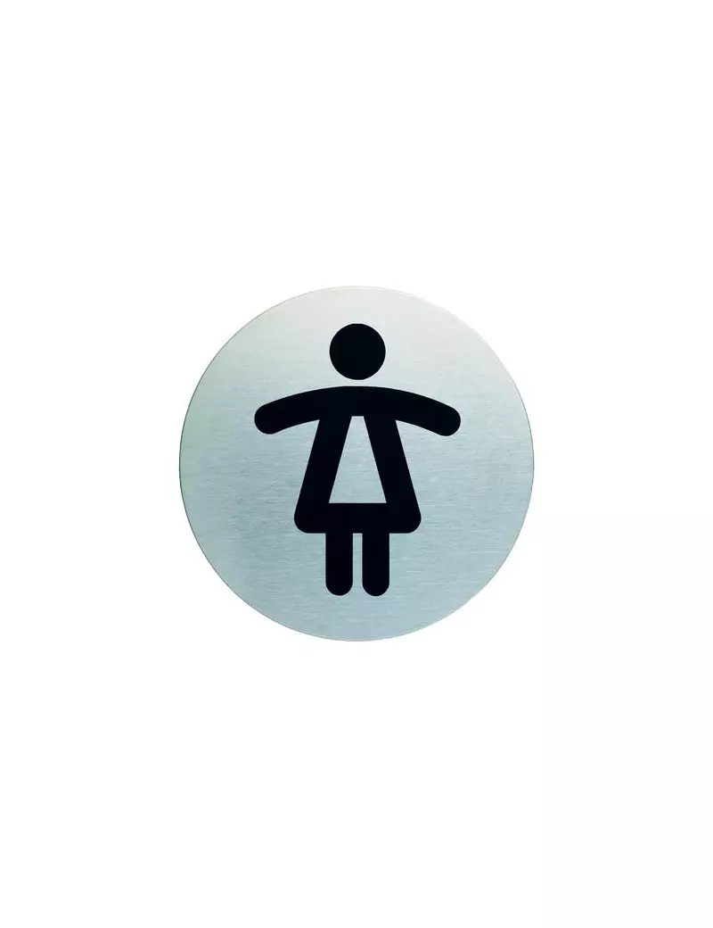 Pittogramma in Acciaio Durable - Rotondo - WC Donne - Ø83 mm - 4904-23 (Argento) Pittogramma in Acciaio Durable - Rotondo - WC Donne - Ø83 mm - 4904-23 (Argento)