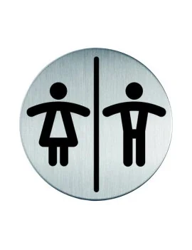 Pittogramma in Acciaio Durable - Rotondo - WC Uomini/Donne - Ø83 mm - 4920-23 (Argento)