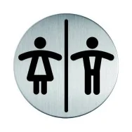 Pittogramma in Acciaio Durable - Rotondo - WC Uomini/Donne - Ø83 mm - 4920-23 (Argento)