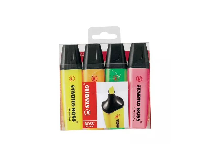 Evidenziatore Boss Original Stabilo - 70/4-1 (Assortiti Conf. 4) Evidenziatore Boss Original Stabilo - 70/4-1 (Assortiti Conf. 4)