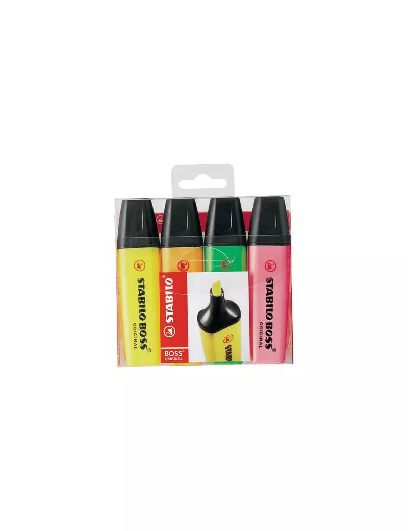 Evidenziatore Boss Original Stabilo - 70/4-1 (Assortiti Conf. 4) Evidenziatore Boss Original Stabilo - 70/4-1 (Assortiti Conf. 4)