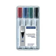 Marcatore a Secco Lumocolor Whiteboard Staedtler - Punta Tonda - 2 mm - 351WP4 (Assortiti Conf. 4)