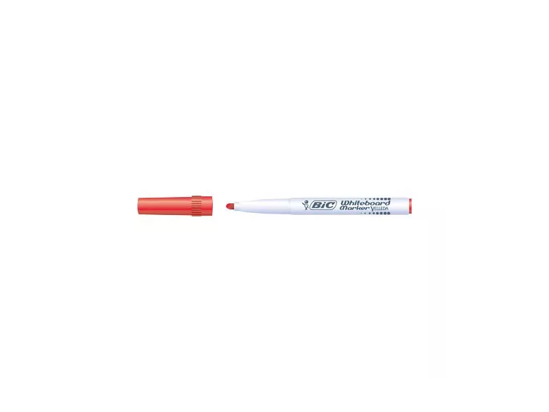 Marcatore per Lavagne Velleda 1741 Bic - Punta Tonda - 1,4 mm - 1199174103 (Rosso Conf. 12)