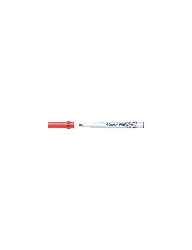 Marcatore per Lavagne Velleda 1741 Bic - Punta Tonda - 1,4 mm - 1199174103 (Rosso Conf. 12)