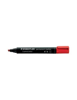 Marcatore Lumocolor Permanent 350 Staedtler - Punta Scalpello - 2-5 mm - 350-2 (Rosso)
