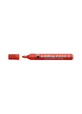 Marcatore Permanente 2200C Edding - Punta Scalpello - 1-5 mm - E-2200C 002 (Rosso Conf. 10)