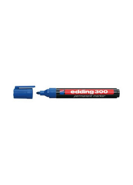 Marcatore Permanente 300 Edding - Punta Tonda - 1,5-3 mm - 4-300003 (Blu Conf. 10)