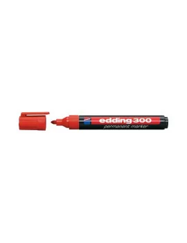 Marcatore Permanente 300 Edding - Punta Tonda - 1,5-3 mm - 4-300002 (Rosso Conf. 10)