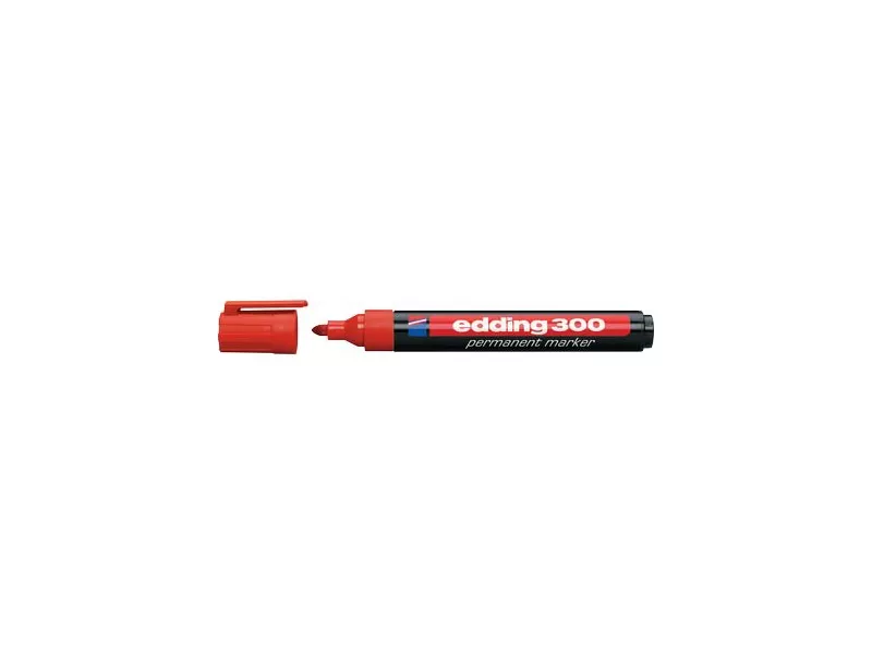 Marcatore Permanente 300 Edding - Punta Tonda - 1,5-3 mm - 4-300002 (Rosso Conf. 10)