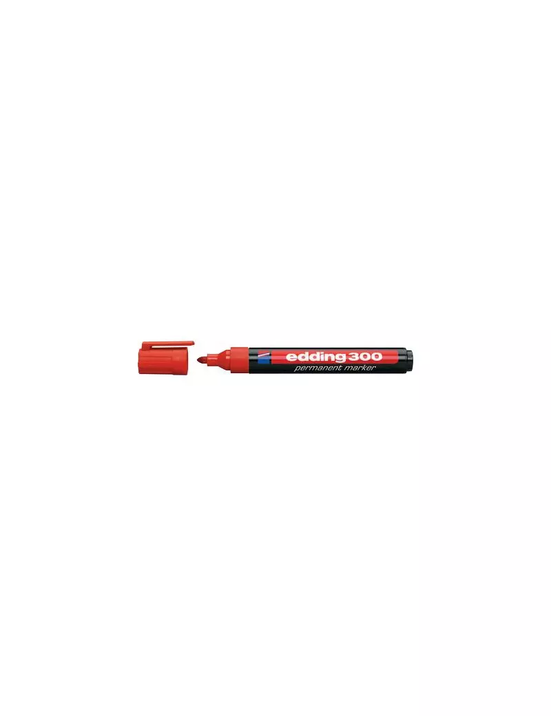 Marcatore Permanente 300 Edding - Punta Tonda - 1,5-3 mm - 4-300002 (Rosso Conf. 10)