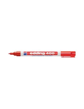 Marcatore Permanente 400 Edding - Punta Tonda - 2-4 mm - E400-002 (Rosso Conf. 10)