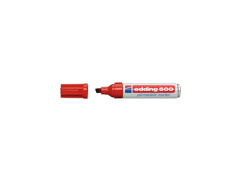 Marcatore Permanente 500 Edding - Punta Scalpello - 2-7 mm - E-500 002 (Rosso)