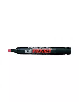 Marcatore Permanente Uni Prockey Uni-Ball - Punta Scalpello - 1-5,7 mm - M-126-R (Rosso)