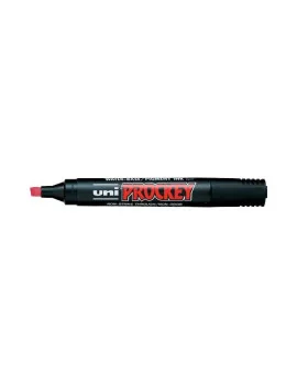 Marcatore Permanente Uni Prockey Uni-Ball - Punta Scalpello - 1-5,7 mm - M-126-R (Rosso)