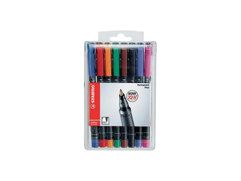 Penna OHPen Universal Permanente Stabilo - Punta Fine - 842/8 (Assortiti Conf. 8)