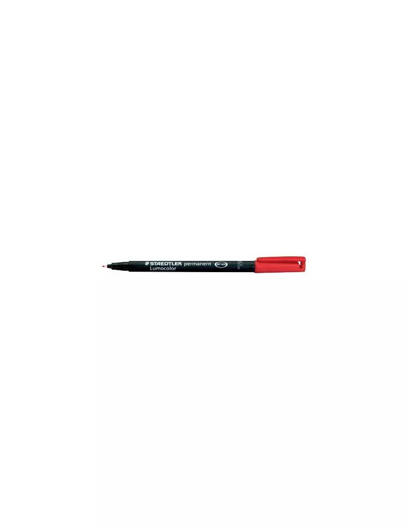 Penna con Punta Sintetica Lumocolor Permanent 318 F Staedtler - Punta Fine - 0,6 mm - 318-2 (Rosso Conf. 10)