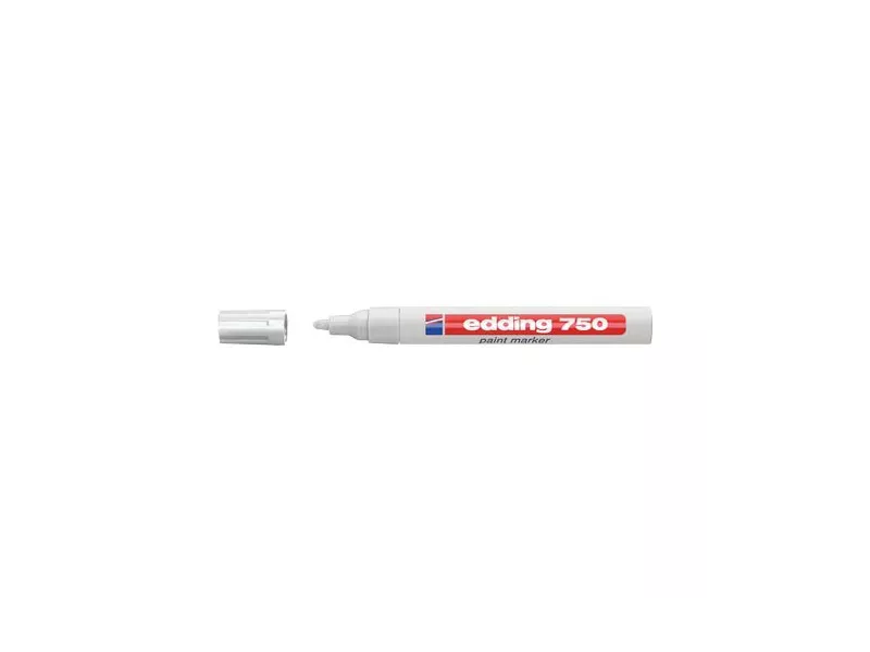 Marcatore Permanente a Vernice 750 Edding - Punta Tonda - 2-4 mm - E-750 049 (Bianco)