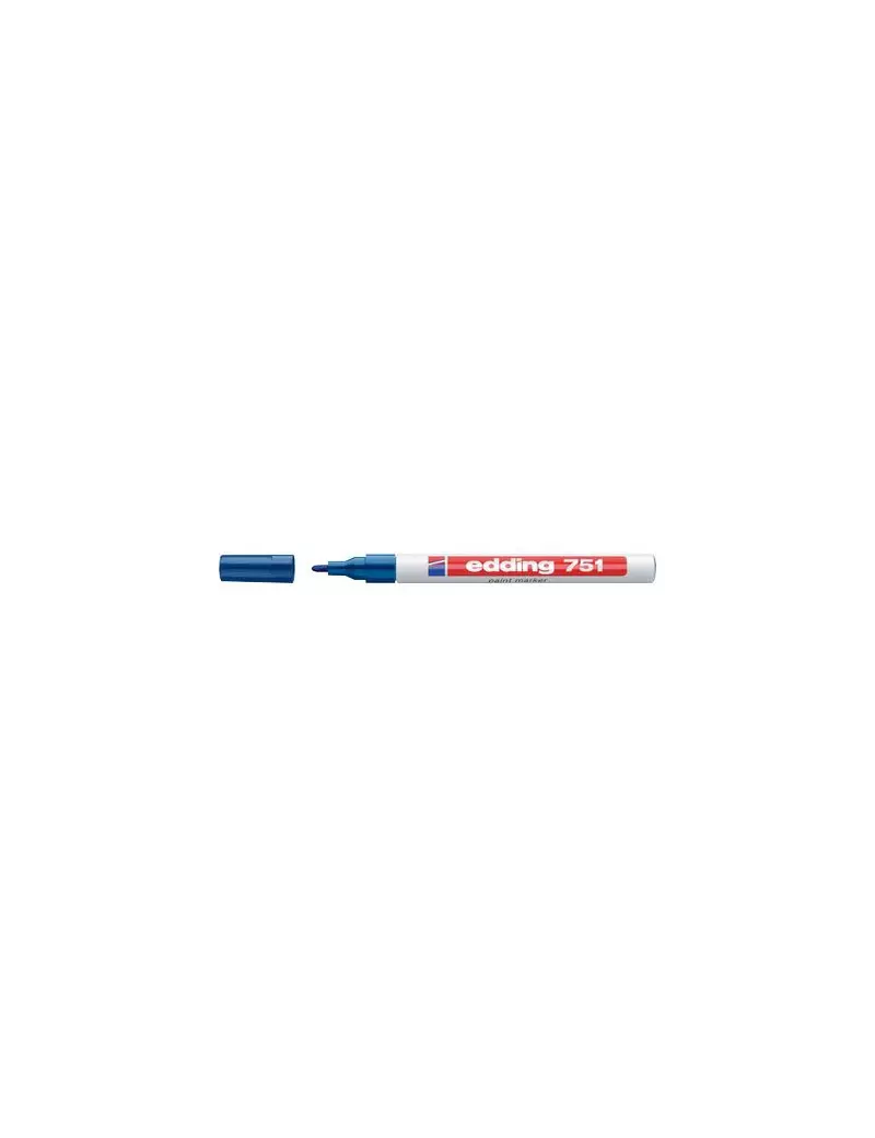 Marcatore Permanente a Vernice 751 Edding - Punta Tonda - 1-2 mm - E-751 003 (Blu)