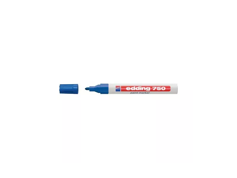Marcatore Permanente a Vernice 750 Edding - Punta Tonda - 2-4 mm - E-750 003 (Blu)