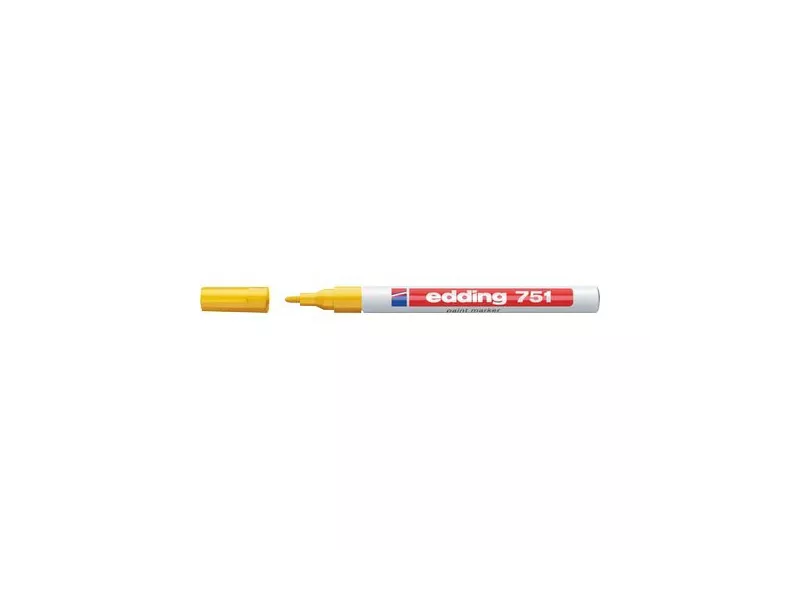 Marcatore Permanente a Vernice 751 Edding - Punta Tonda - 1-2 mm - E-751 005 (Giallo)