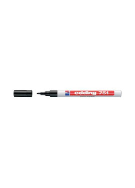 Marcatore Permanente a Vernice 751 Edding - Punta Tonda - 1-2 mm - E-751 001 (Nero)