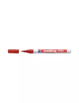 Marcatore Permanente a Vernice 751 Edding - Punta Tonda - 1-2 mm - E-751 002 (Rosso)