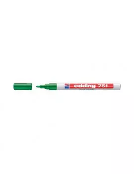 Marcatore Permanente a Vernice 751 Edding - Punta Tonda - 1-2 mm - E-751 004 (Verde)