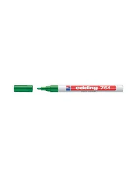 Marcatore Permanente a Vernice 751 Edding - Punta Tonda - 1-2 mm - E-751 004 (Verde)