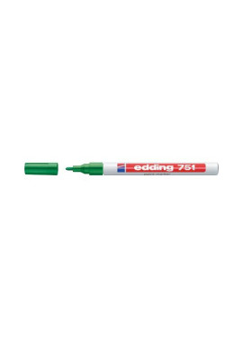 Marcatore Permanente a Vernice 751 Edding - Punta Tonda - 1-2 mm - E-751 004 (Verde)