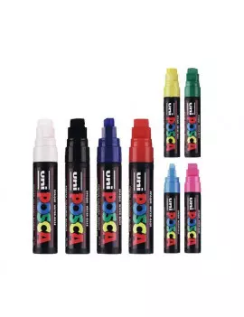 Marcatore a Tempera Uni Posca PC17K Uni-Ball - Punta Scalpello - 15 mm - M-PC17K-AZ (Azzurro)