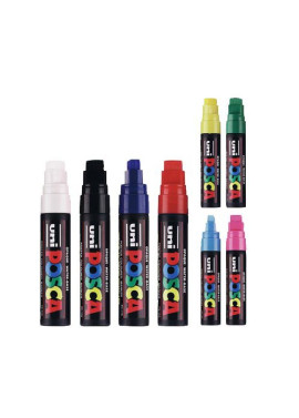 Marcatore a Tempera Uni Posca PC17K Uni-Ball - Punta Scalpello - 15 mm - M-PC17K-AZ (Azzurro)