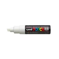 Marcatore a Tempera Uni Posca PC8K Uni-Ball - Punta Scalpello - 8 mm - M-PC8K-BI (Bianco)