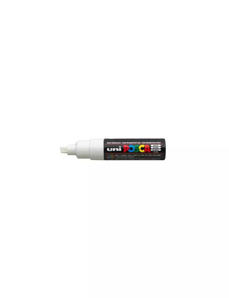 Marcatore a Tempera Uni Posca PC8K Uni-Ball - Punta Scalpello - 8 mm - M-PC8K-BI (Bianco) Marcatore a Tempera Uni Posca PC8K Uni-Ball - Punta Scalpello - 8 mm - M-PC8K-BI (Bianco)