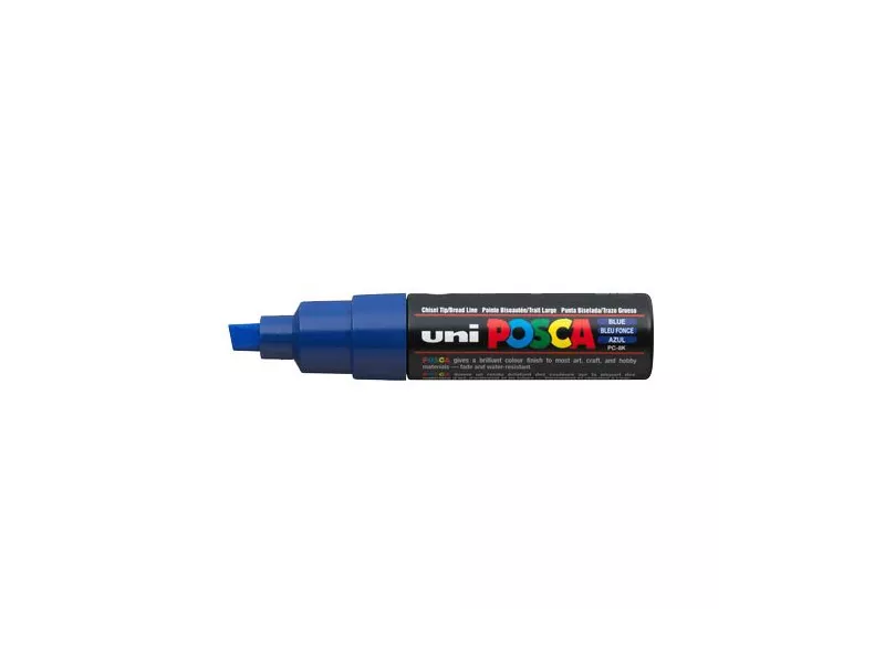 Marcatore a Tempera Uni Posca PC8K Uni-Ball - Punta Scalpello - 8 mm - M-PC8K-B (Blu)