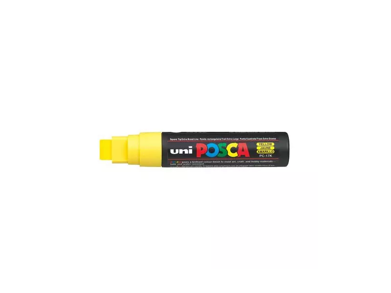 Marcatore a Tempera Uni Posca PC17K Uni-Ball - Punta Scalpello - 15 mm - M-PC17K-G (Giallo)